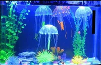 Glowing Artificial Vivid Jellyfish Silicone Fish Tank Decor Aquarium Decoration Ornament H210462