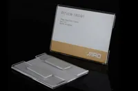 Heißer verkauf Acryl T1.2mm Kunststoff Preisschild Zeichen etikettenrahmen Display Wandaufkleber Papier Werbung Förderung Name Kartenhalter 10 stücke