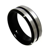 中国工場/メーカー/サプライヤー8mmの溝の中心の黒いタングステンの炭化物のリングファッションジュエリーの指輪