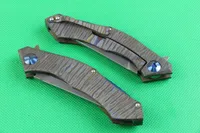 High End D2 steel Flipper folding blade knife 59-60HRC Stone wash finish blades titanium handle IKBS system frame lock