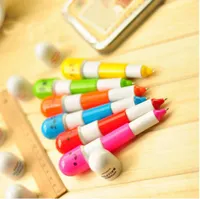 Pill Shape Retractable Ball Point Pen Rollerball Pens Creative Stationery Children&#039;s Gifts