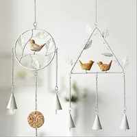Handgemachte DIY Wind Chime Dreieck Runde Form Aeolian Bells Vogel Metall Windbell Für Zuhause Wohnzimmer Dekoration 8 5hl B