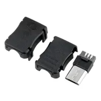 3 i 1 MK5P Micro USB 5 Pin 5P t Port Male Plug Socket ConnectorPlastic Cover Case för DIY lödd