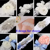 Бесплатные кружевные свадебные подгузники 8 дизайн для выбора Sexy с кристаллическими бусинами Свадебные подвески для ноги Bridal Аксессуары TYC005