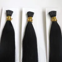Pre gebundene Keratin Stick Tip Haar / I Tip Echthaarverlängerungen 50 Stränge / Packung 1 g / Strang 20 "Schwarz Braun Blond