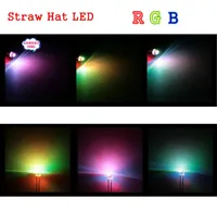 卸売 - 送料無料1000ピース5mm（4.8mm）麦わら帽子LED RGBライトカラー/高速オートマチックフラッシュ/ 5mm RGBカラーLED発光ダイオード