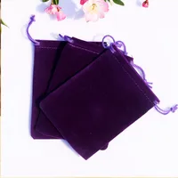 50pcs Deep Purple Couleur Sacs velours 9x12cm Pouches Bijoux Sacs d'emballage Mp3 bonbons Sacs de cadeau de Noël de mariage Livraison gratuite