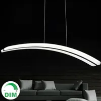 For Parlor dinning room 110V 220V Pendant Lamps long line PC PMMA arc curve crescent moon shape acrylic led light lamp dimmable