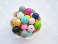 50PCS Mix Color Silicone Teething Beads Baby Teether Round Bead 15mm DIY Chewelry Necklace Bracelet Food Grade Material Chewable Beads