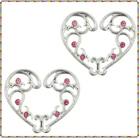 3 par sexig non pierced clip på falsk nippelring rosa diamant kropp smycken sköld täcker klämmor vuxen sex leksak piercing justerbar storlek