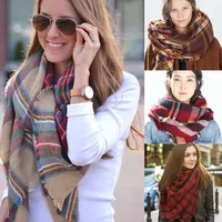 Зима плед одеяло шарфы большой размер новый дизайнер унисекс акриловые основные женские платки шотландка шарф 2016 140 * 140 см негабаритных пашмины шик