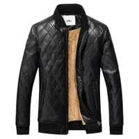 Wholesale-冬のジャケットの男性レザージャケットコートブランドの服暖かい毛皮のジャケット男性厚いベルベットPu Jaqueta Couroコートダウンコートメンズ
