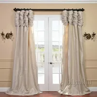 Wholesale ! Luxury Valance and Curtain Panel Solid Beige Coffee Green Burgundy Silvery Window Treatment Ready Made Custom-made Curtains