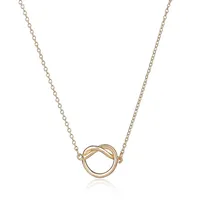 Hot Selling Nieuwe Maxi Colar Simple Love Heart Knot hanger paar sieraden 18 k goud en verzilverd vrouwen link ketting voor je engel