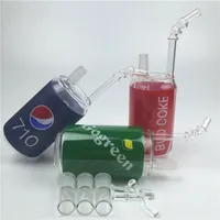 Neue 14mm Bong Glas Öl Rig Wasserleitungen Becher Recycler Berauschende Mini Öl Rigs mit Bule Grün Rot 710 Gogreen Bud Coke Bongs