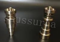 6 in 1 Domeless Titanium Nail Adjustable GR2 Spiral Titanium Nails 10mm &14mm&19mm with Male and Female Joint VS Ceramic Nail Quartz Nail
