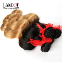 Ombre бразильский человеческих волос расширения двухцветный цвет 1b / 27 # блондинка 7A Ombre перуанский малайзийский Индийский камбоджийский волна тела волос плетения пучки