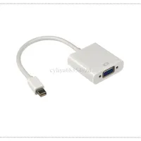 50PCS Thunderbolt DisplayPort Display Port Mini DP till VGA Adapter Converter Cable för MacBook PC Retail Pack White