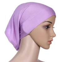 도매 여성 이슬람 히 자브 모자 스카프 튜브 보닛 헤어 랩 다채로운 머리 밴드