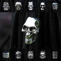 Free shipping 50pec/lot Keychain Ring Buckle DIY String outdoor paracord accessories Pendant Metal Skull beads Pirate Camping