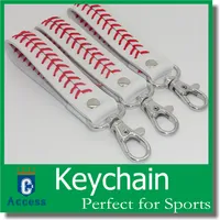 2018 Baseball Leather Keychain Fastpitch Softball Tillbehör Baseball Seam Key Ring