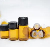 Flaconi da 1 ml di vetro ambrato in rotoli di sfere per bottiglie di vetro con tappo per bottiglie di olio essenziale di profumo cosmetico