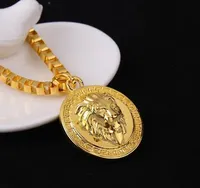 L'oro CALDO 18K ha placcato la catena d'oro delle collane lunghe franco di Hiphop dei pendenti del medallion del leone per la alta qualità