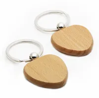 Coração de madeira KEYCHAIN ​​BRANCO mais baratas personalizado chaveiros gravado anel chave 1.5''x1.5' 'frete grátis # KW01X