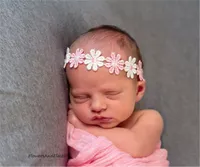 Nyfödda baby huvudband daisy blommor barn elastiska huvudband flickor hårband kransar barn hår tillbehör prinsessan huvudbonad kha154