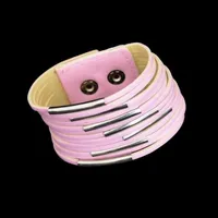 Vintage largo multicamada pulseira pulseira multicamada botão botão clasp charme de couro genuíno trançado corda pulseiras para homens mulheres jóias