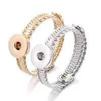 Gold Silver Metal Snap Button Bracelets Bangles Fit 18mm Ginger Snaps Buttons Jewelry For Women Men