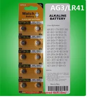 500cards (5000pcs) / lot 0% batterie alcaline per orologi pulsante Hb Pb AG3 LR41 1.5V delle cellule, 10pcs per carta della bolla -RoHS CE