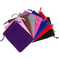 Mix renk yumuşak kadife takı torbalar yüzükler kolye küpe damızlık bilezikler bileklik hediye İpleri ambalaj çantaları 5x7 cm7x9 cm10x12 cm12x15 cm
