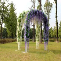 Sztuczna Wisteria Romantyczne Jedwabne Kwiaty Salon Wiszący Kwiat Plant Vine Home Party Wedding Simulation Decor 12 sztuk