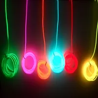 2m/3m/5M 3V-12V Flexible Neon Light String Glow EL Wire Rope tape Cable Strip LED Neon Lights Shoes Clothing Car decorative ribbon lamp