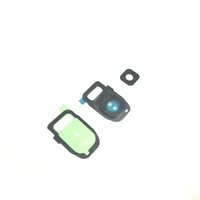 Orijinal Arka Geri Kamera Çerçeve Tutucu Cam Lens Ile Flaş Difüzör + Yapışkan Sticker Samsung Galaxy S7 / S7 Kenar G930A G935