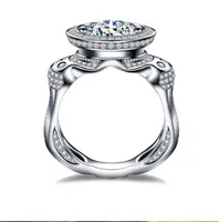 Victoira Wieck Luxury Jewelry 14kt Weißes Gold Gefüllt Einzigartige Desgin Topaz Simulierte Diamant Edelsteine ​​Hochzeit Männer Fingerring Größe 7-13