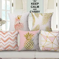 Stampato Pink e Gold Cushion Cover Pineapple Fundas Cojines Semplice Nordic Throw Pillow Case 2018 Decorative Almofada