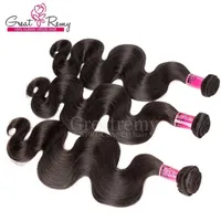 Greatremy® Wholesale 3pcs/lot Natural Color Indian Hair Weft Dyeable Indian Human Hair Body Wave Unprocessed Cheap Hair Weave Bundles