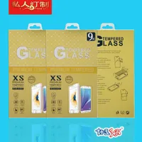 Boîte de boîtes de papier noires au détail de détail Emballage pour le protecteur d'écran en verre trempé de qualité supérieure 9H pour Sony iphone 7 6 plus samsung