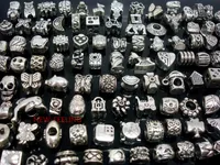 100pcs gemischte Tibet Silber Perlen für Schmuck machen lose Legierung Metall Charms DIY Loch Perlen für europäische Armband Großhandel in großen niedrigen Preis