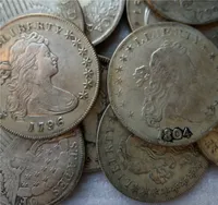 미국 Draped Bust Dollar 11 PCS (1794-1804) 동전 고풍 복사 고풍스럽고 오래 된 동전 주화 황동 공예 동전 전체 판매 무료 배송