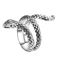 Großhandel Mode Schlangenringe für Frauen Farbe Silber Schwermetall Punk Rock Ring Vintage Tier Schmuck Freies Verschiffen