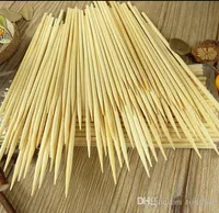 Wholeale 4mm * 30 cm Bambù in legno Bbq Party Spiedi schisi monouso Bastoni monouso Strumenti BBQ Strumenti Bamboo Naturali Adesivi barbecue H210298