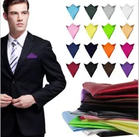 35 Color Fashion Chic Men&#039;s Formal Suits Plain Solid Satin Pocket Square Handkerchief Wedding Party Gentlemen Men Hanky