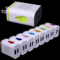 Light Up Water-Drop-Drop Led Dual USB Chargers Home Travel Power Adapter 5V 2.1a AC US UE Plug Caricabatterie da parete per iPhone Samsung HTC LG Tablet
