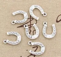 200Pcsilot Tibetan Silver U lucky horseshoe Charms Pendant For Jewelry Making 15x12mm