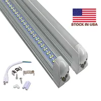 25 Pack Double Row Integrated T8 8FT LED Tube Light Cold White 72W 28W Clear Lens CE FCC