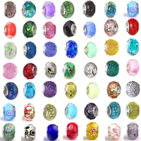 Mix AT En az 33 Farklı Lampwork Kristal Alaşım Charm Boncuk 925 Gümüş Kaplama Moda Takı Pandora Bilezik Için Avrupa Tarzı Promosyon