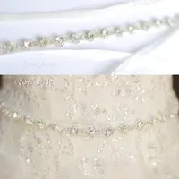 Högkvalitativ Bridal Sash Glass Crystal Rhinestone Bridal Belt Bridal Tillbehör Special Occasion Klänning Sash Casual Belt med Ribbon Slips Backs